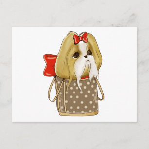 whimsical SHIH TZU DOG Postkarte