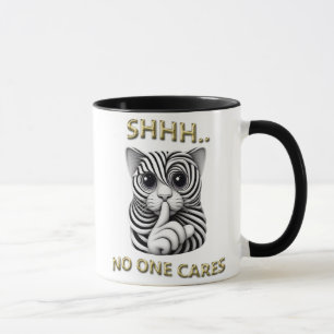 Whimsical Silence Zebra Striped Cats Playful Gag Tasse