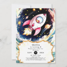 Whimsical Simple Rocket Geburtstag