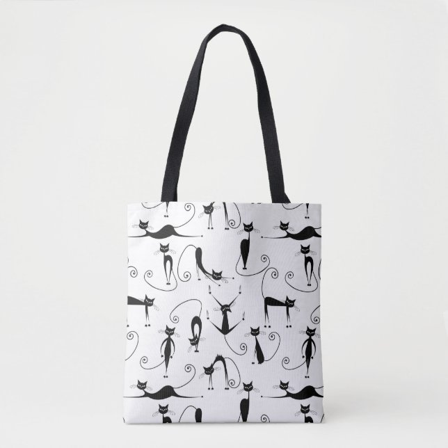 Whimsical Skinny Black Cat Muster (Vorderseite)