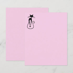 Whimsical Skinny Black Cat Pink