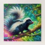 Whimsical Skunk Square Puzzle 676 pcs<br><div class="desc">Get ready for a vibrant challenge with this whimsical skunk puzzle! Set in a magical forest of swirling colors and lush patterns, this fantasy-style artwork offers hours of immersive fun. The intricate details and radiant hues make each piece a delight to place, making this puzzle perfect for both adults and...</div>