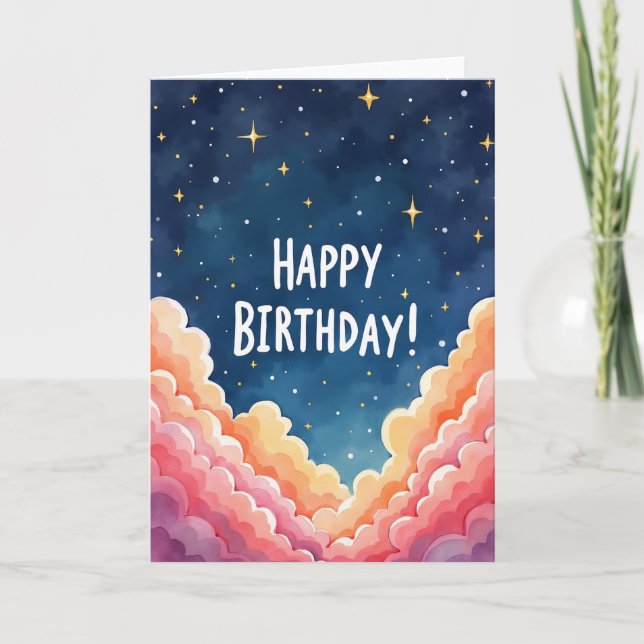 Whimsical Sky Geburtstagskarte Karte (Vorderseite)
