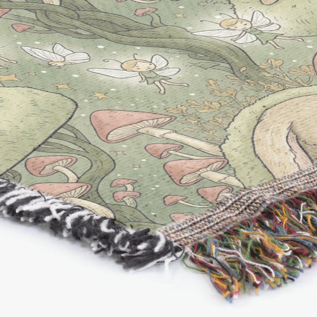 Whimsical Sleeping Bunny & Fairies Decke (Ecke)