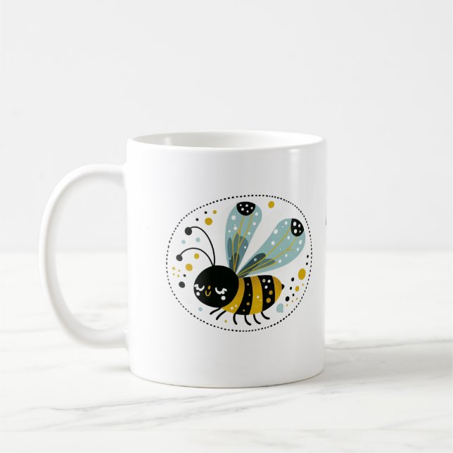 Whimsical Sleepy Bee Kaffeetasse (Links)