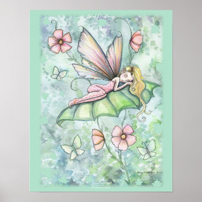 Whimsical Sleepy Blume Fee Poster Art (Vorne)