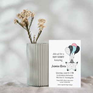 Whimsical Sleepy Star Baby Dusche Einladung