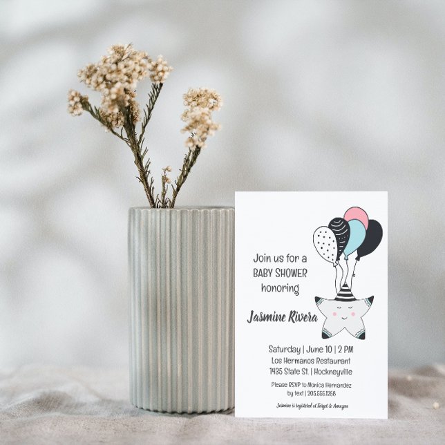 Whimsical Sleepy Star Baby Dusche Einladung (Von Creator hochgeladen)