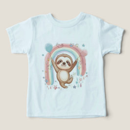 Whimsical Sloth Holding Balloons mit Rainbow Star