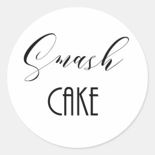 Whimsical "Smash Cake" Runder Aufkleber