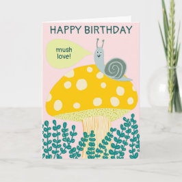 Whimsical Snail on Magical Mushroom CUSTOM Bday Karte