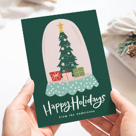 Whimsical Snow Globe ohne Foto Feiertagskarte