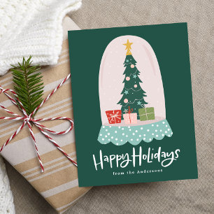 Whimsical Snow Globe ohne Foto Feiertagspostkarte