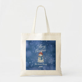 Whimsical Snow Man frohe Weihnachten Tragetasche