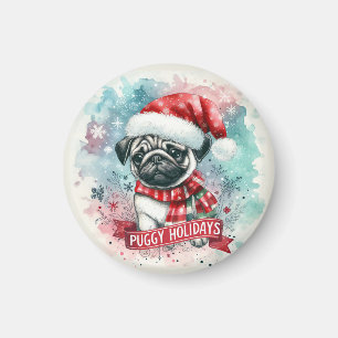 Whimsical Snowflake -,Charmanter Mops Weihnachten Magnet
