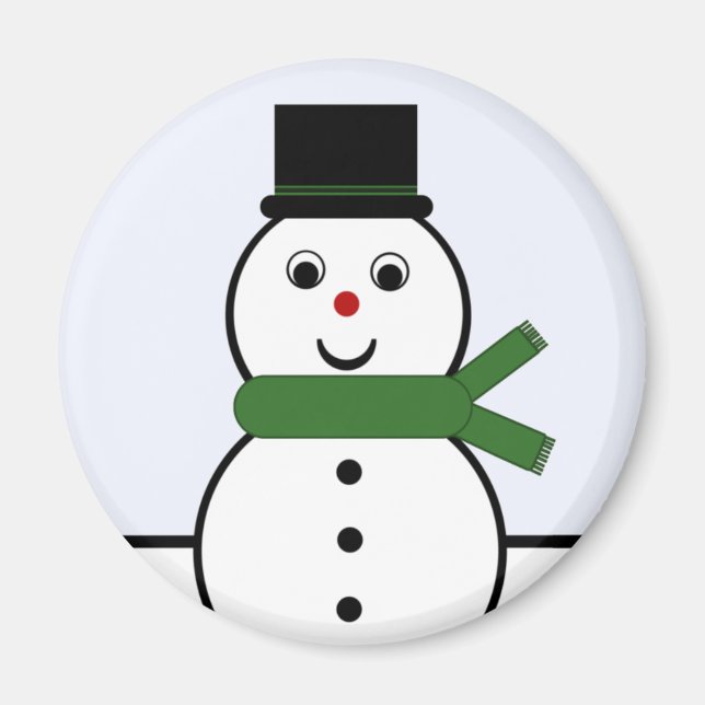 Whimsical Snowman Christmas Magnet (Vorne)