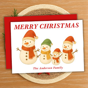 Whimsical Snowman Family mit Scarves Weihnachten