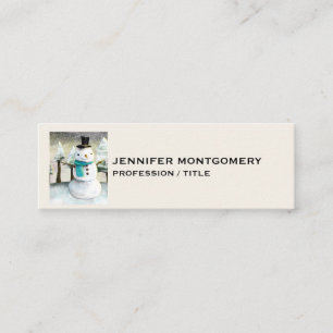 Whimsical Snowman im Winter Weihnachten Zeichnend Mini Visitenkarte