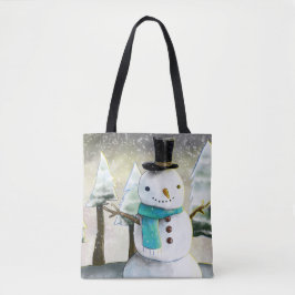 Whimsical Snowman im Winter Weihnachtslandschaft