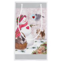 Whimsical Snowman mit Animals Peace