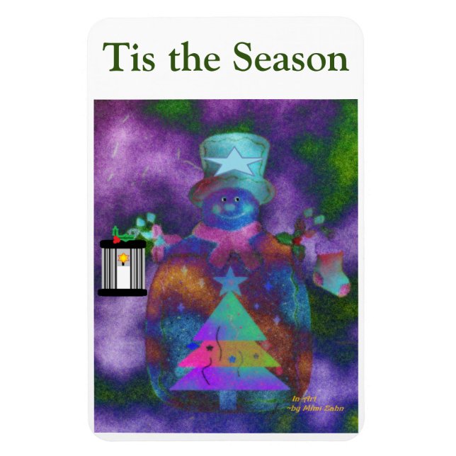 "Whimsical Snowman" Personalize 4 x 6 Magnet (Vertikal)