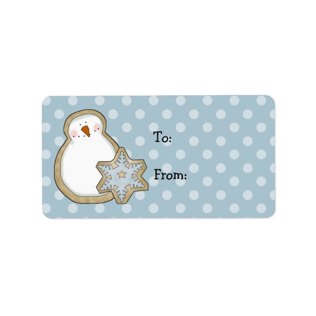 Whimsical Snowman Polka Dot Weihnachtsgeschenke Ta Adressaufkleber (Vorne)