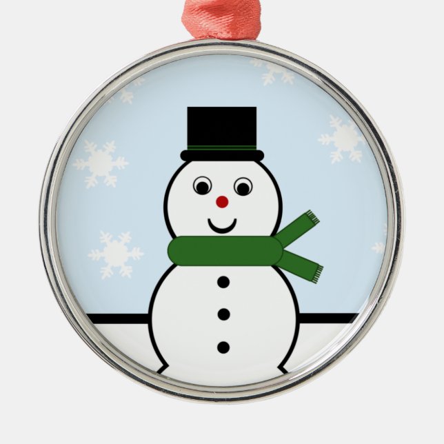 Whimsical Snowman Premium Round Ornament (Vorne)