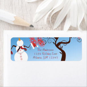 Whimsical Snowman Rücksendeadresse