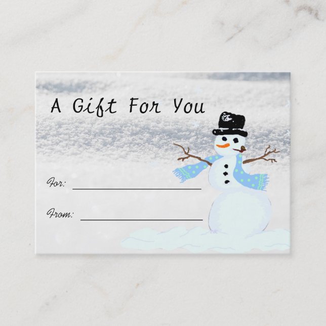 Whimsical Snowman Snow Scene Gift Cards Bulk Rabattkarte (Vorderseite)