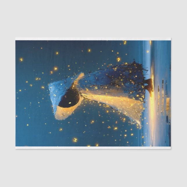 Whimsical Snowman Spirit In Cloak DX3L Decoupage  Seidenpapier (Vorderseite)