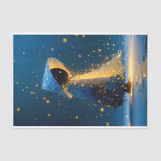 Whimsical Snowman Spirit In Cloak DX3R Decoupage Seidenpapier (Vorderseite)