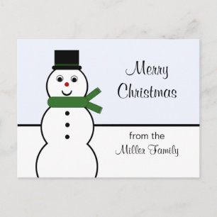 Whimsical Snowman Weihnachten Postcard