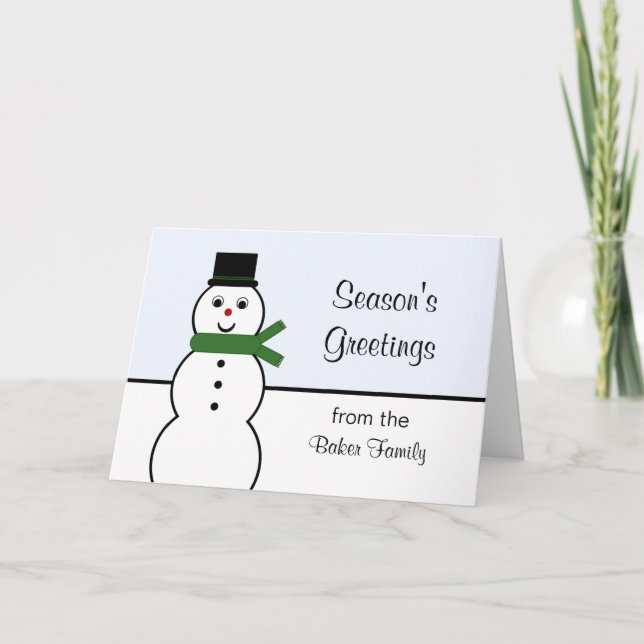 Whimsical Snowman Weihnachtskarte Feiertagskarte (Vorderseite)