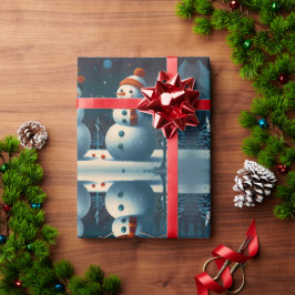 Whimsical Snowman Weihnachtswerk Geschenkpapier