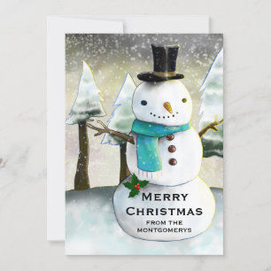 Whimsical Snowman Winter Szene Weihnachten