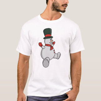 Whimsical Snowman with Top Hat and Scarf