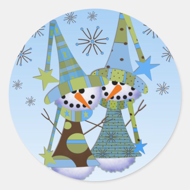 Whimsical Snowmen Stickers (Vorderseite)