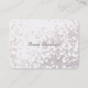 Whimsical Soft White Glitzer Bokeh Chic Elegant Visitenkarte