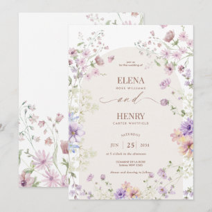 Whimsical Soft Wildblumen Hütte Garden Wedding Einladung