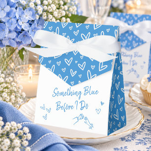 Whimsical Something Blue Handgezeichnete Brautpart Geschenkschachtel