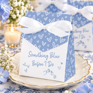 Whimsical Something Blue Handgezeichnete Brautpart Geschenkschachtel