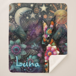 Whimsical Southwest Coyote Animal Personalisiert Sherpadecke