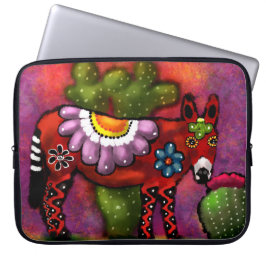 Whimsical Southwest Floral Talavera Style Donkey Laptopschutzhülle