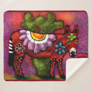 Whimsical Southwest Floral Talavera Style Donkey Sherpadecke