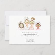 Whimsical Spa Party Birthday Thank You Notes