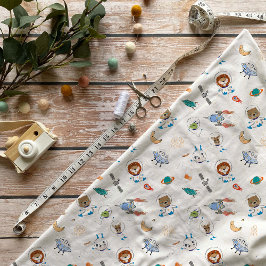 Whimsical Space Animals Astronaut Fabric Stoff