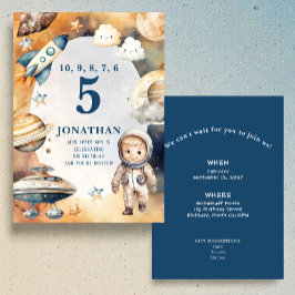 Whimsical Space Personalized Birthday Invitation Einladung