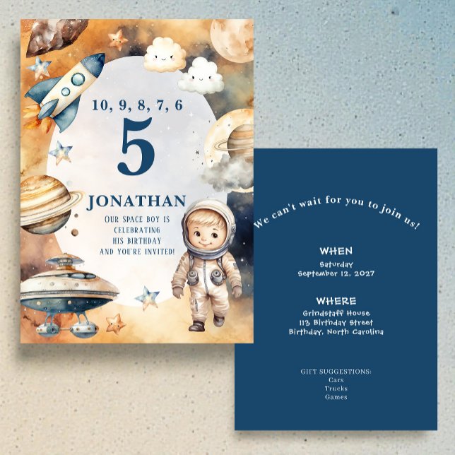 Whimsical Space Personalized Birthday Invitation Einladung (Von Creator hochgeladen)