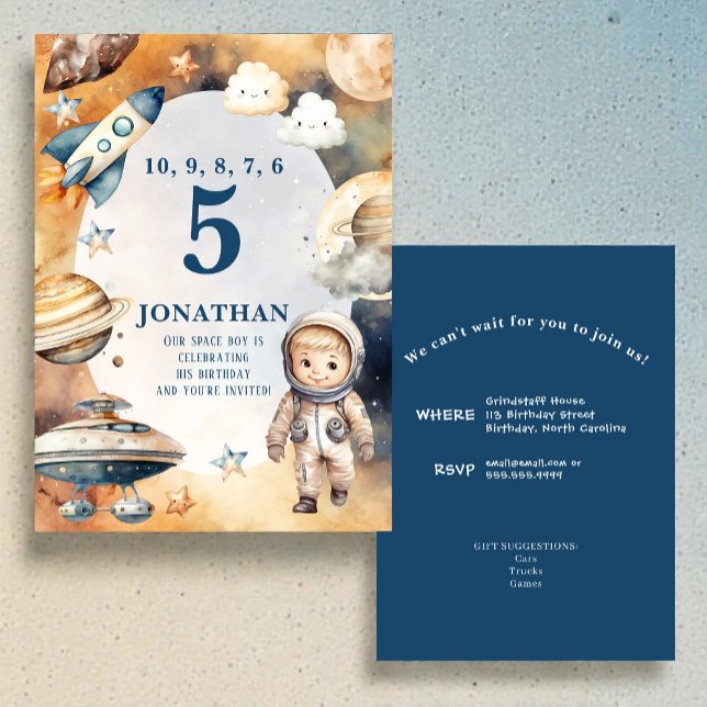 Whimsical Space Personalized Birthday Invitation Einladung (Von Creator hochgeladen)
