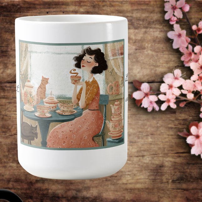Whimsical Spaß Teeliebhaber Tasse. Kaffeetasse (Center view)